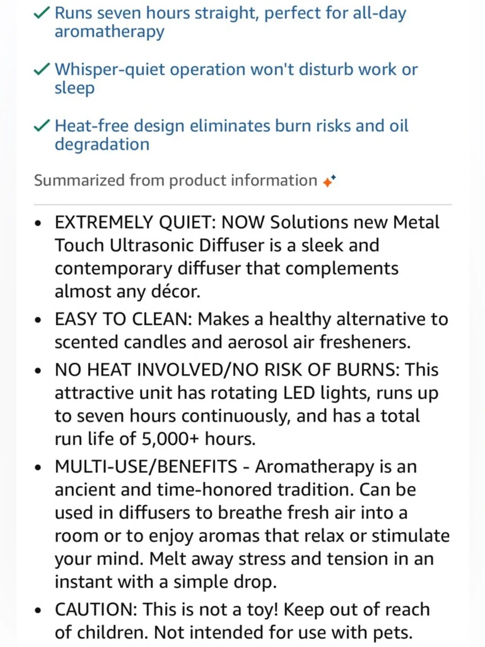 NWT NOW Metal Ultrasonic Aromatherapy Oil Diffuser with Color Changing LED Light